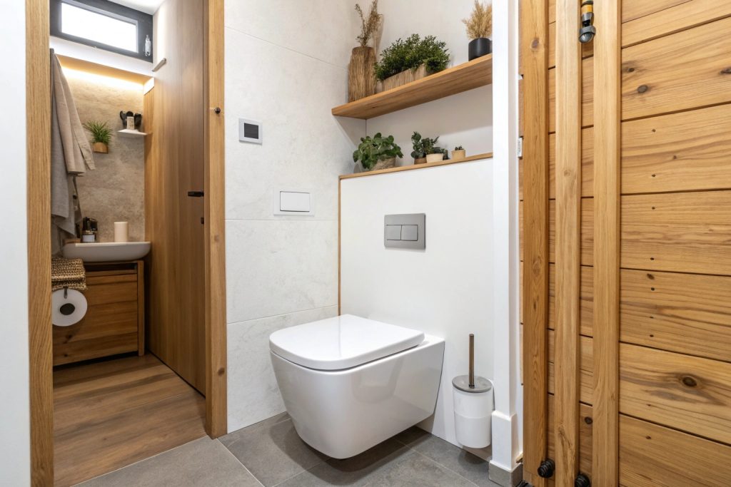 Wall-hung toilet installation Hobart showing space-saving design