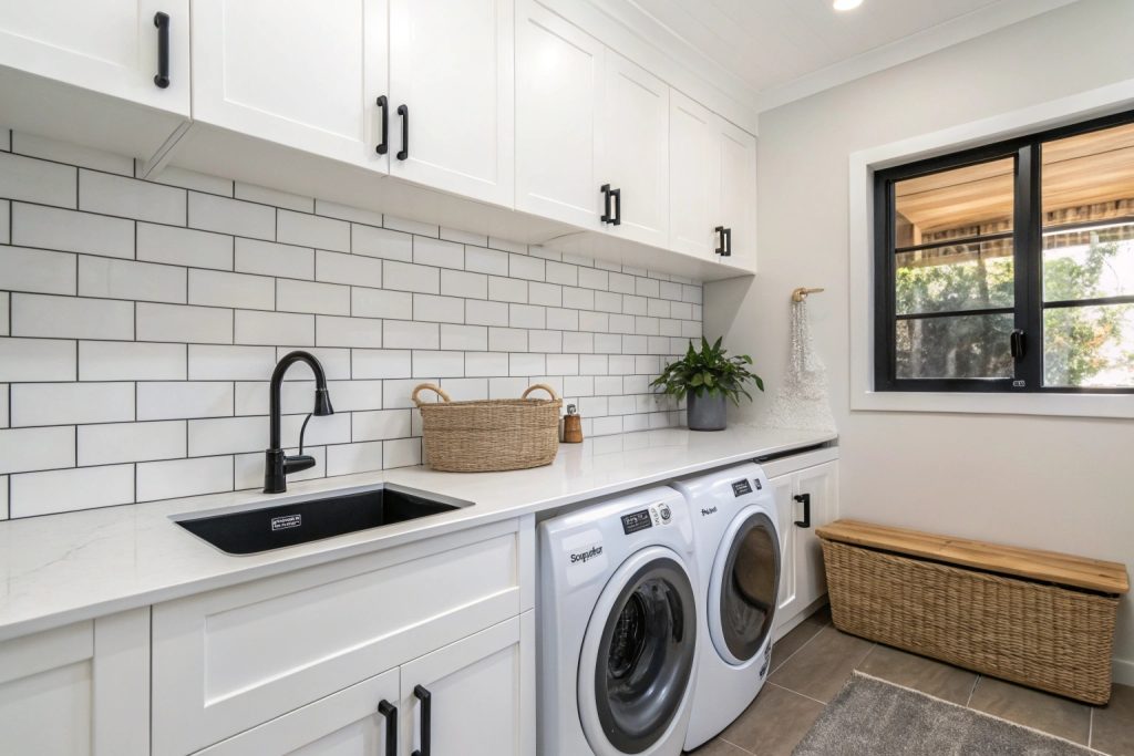 Functional laundry renovation featuring modern fixtures and durable finishes in Hobart